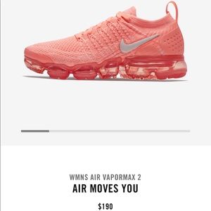 WMNS AIR VAPORMAX FLYKNIT 2 CRIMSON PULSE size 7.5